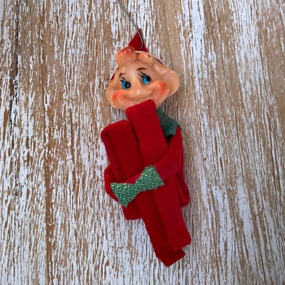 Vintage 1960's Delta Knee Hugger Elf Ornament vintage Christmas elf